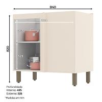 Balcão Canto Reto 1 Porta Com Tampo Connect Off White-duna - Móveis Henn Off White-duna - 3