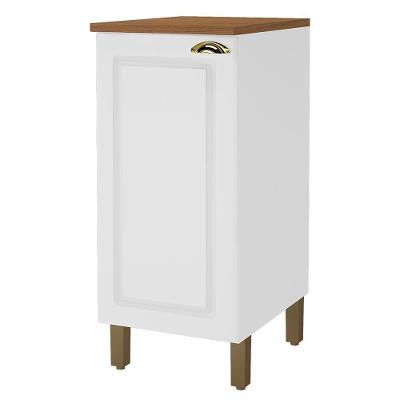 Balcão De Cozinha Firenze 40cm 1 Porta Branco Com Tampo Mdf - Indékes Branco