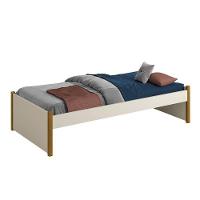 Cama Evolutiva Ravi Areia Pés Amadeirado, 2 Kits Grade Lateral Usinada E Colchão D20 - Reller Móveis Areia Fosco - 3