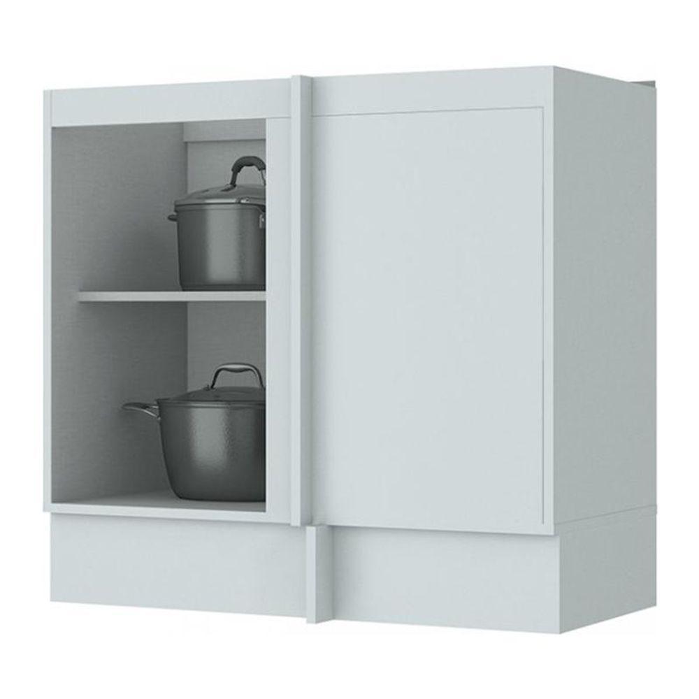 Balcão Canto Reto 1 Porta Sem Tampo Americana Branco - Móveis Henn Branco Hp - 2