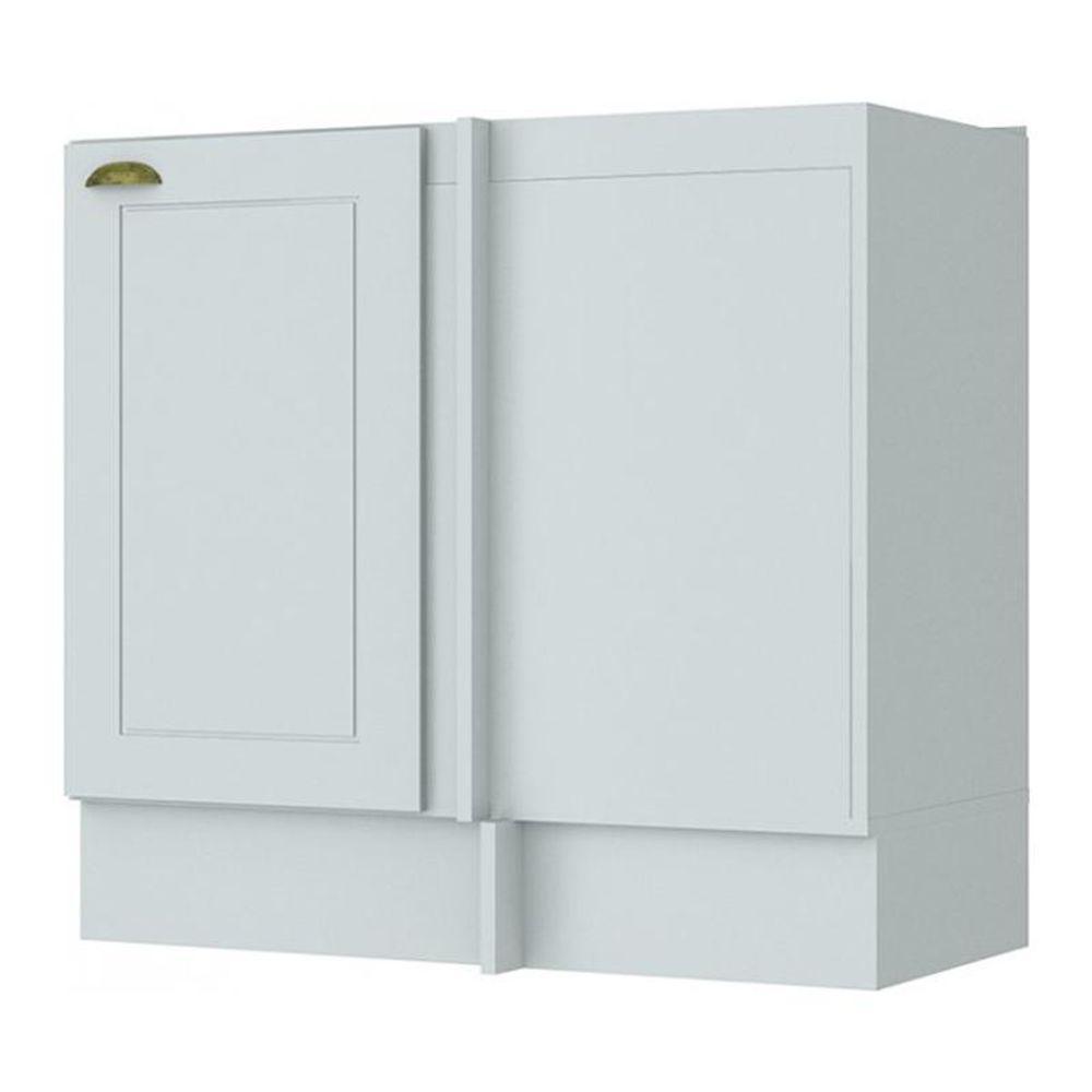 Balcão Canto Reto 1 Porta Sem Tampo Americana Branco - Móveis Henn Branco Hp - 3