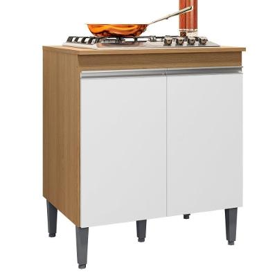 Balcão Cooktop Andréia 79cm Com 2 Portas Amêndoa-branco - Ajl Móveis Amêndoa-branco