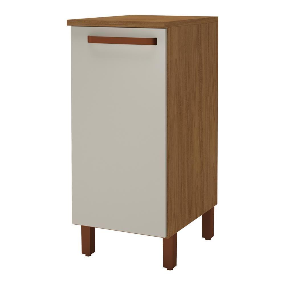 Balcão De Cozinha Monza 40cm Freijó-off White Com Tampo Mdf - Indékes Freijó-off White - 1