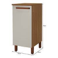 Balcão De Cozinha Monza 40cm Freijó-off White Com Tampo Mdf - Indékes Freijó-off White - 3