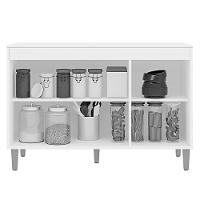 Balcão Pia Manu 120cm Amêndoa-branco Com Tampo Mdp - Ajl Móveis Amêndoa-branco - 2