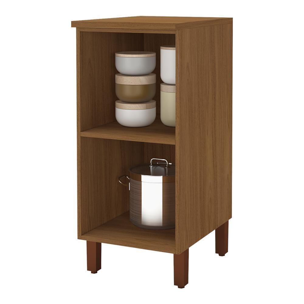 Balcão De Cozinha Monza 40cm Freijó-chumbo Com Tampo Mdf - Indékes Freijó-chumbo - 2