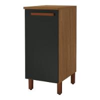 Balcão De Cozinha Monza 40cm Freijó-chumbo Com Tampo Mdf - Indékes Freijó-chumbo - 1