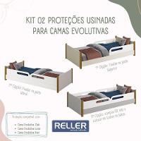 Cama Evolutiva Ravi Areia Com Pés Amadeirado, 2 Kits Grade Lateral Usinada E Colchão D20 - Reller Móveis Areia Fosco - 5