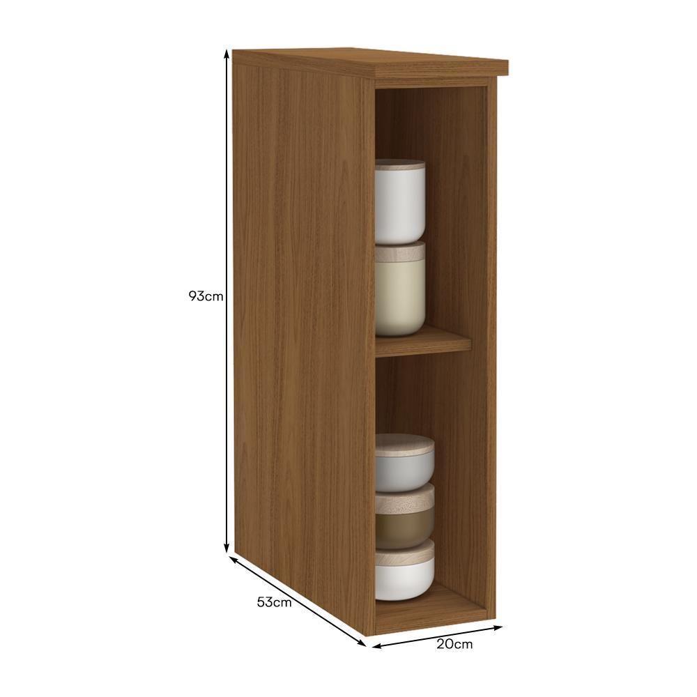 Balcão Nicho Monza 20cm Freijó Com Tampo Mdf - Indékes Freijó - 3