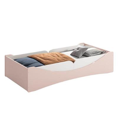 Cama Evolutiva Luna Rosa Fosco, 2 Kits Proteção Lateral Lisa E Colchão D33 - Reller Móveis Rosa Fosco