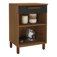 Balcão De Cozinha Monza 60,7cm Freijó-chumbo Com Tampo Mdf - Indékes Freijó-chumbo - 2