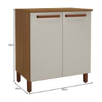 Balcão De Cozinha Monza 80cm Freijó-off White Com Tampo Mdf - Indékes Freijó-off White - 3