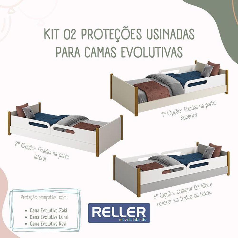 Cama Evolutiva Ravi Rosa Pés Amadeirado, 2 Kits Grade Lateral Usinada E Colchão D20 - Reller Móveis Rosa Fosco - 4