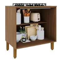 Balcão Para Cooktop Toronto 80cm 2 Portas Freijó-off White Com Tampo Mdp - Indékes Freijó-off White - 3