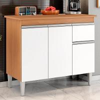 Balcão De Cozinha Tatiane 95cm Amêndoa-branco Com Tampo Mdp - Ajl Móveis Amêndoa-branco - 2