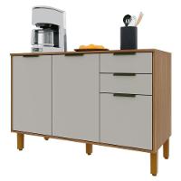 Balcão De Cozinha Toronto 120cm 3 Portas E 2 Gavetas Freijó-off White Com Tampo Mdp - Indékes Freijó-off White - 1