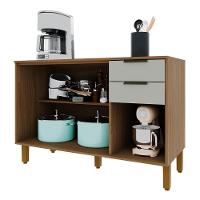 Balcão De Cozinha Toronto 120cm 3 Portas E 2 Gavetas Freijó-off White Com Tampo Mdp - Indékes Freijó-off White - 2