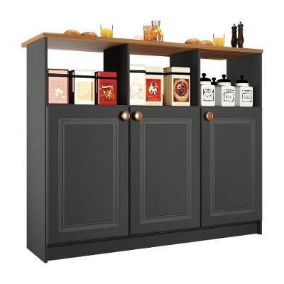 Bancada Ilha Mesa Firenze 120cm 3 Portas Chumbo - Indékes Chumbo