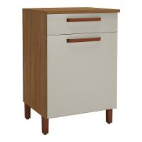 Balcão De Cozinha Monza 60,7cm Freijó-off White Com Tampo Mdf - Indékes Freijó-off White - 1