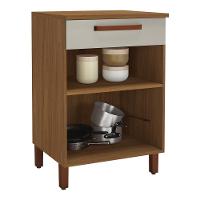 Balcão De Cozinha Monza 60,7cm Freijó-off White Com Tampo Mdf - Indékes Freijó-off White - 2