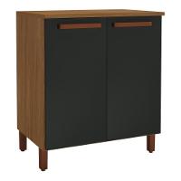 Balcão De Cozinha Monza 80cm Freijó-chumbo Com Tampo Mdf - Indékes Freijó-chumbo - 1