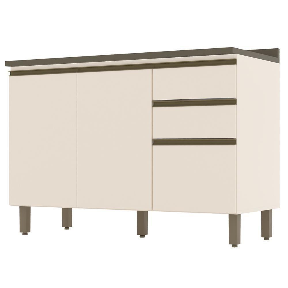 Balcão Pia 2 Gavetas 3 Portas Off White-duna Com Tampo Connect - Móveis Henn Off White - 1