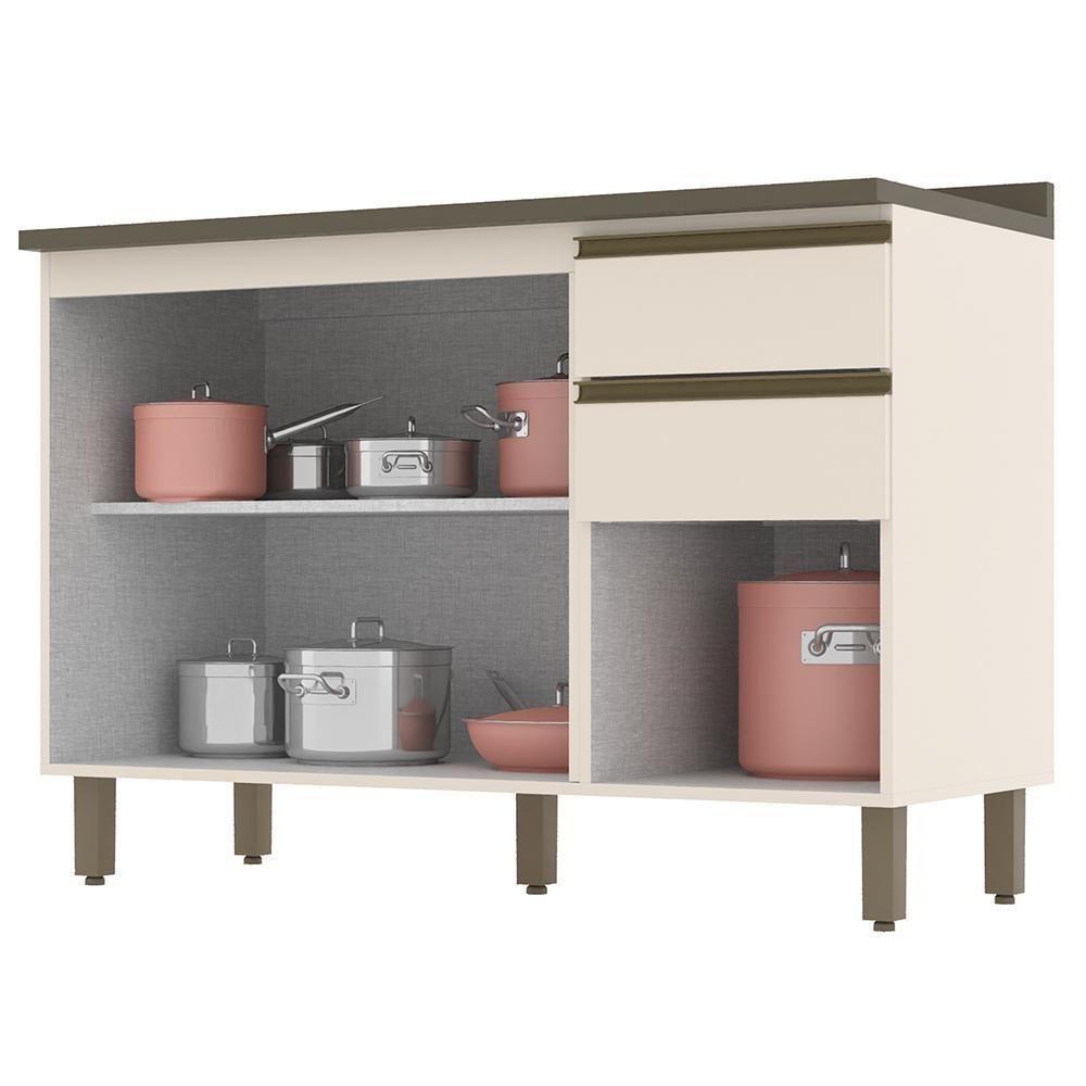 Balcão Pia 2 Gavetas 3 Portas Off White-duna Com Tampo Connect - Móveis Henn Off White - 2