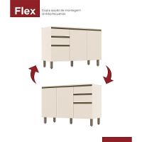 Balcão Pia 2 Gavetas 3 Portas Sem Tampo Connect Off White - Móveis Henn Off White - 3