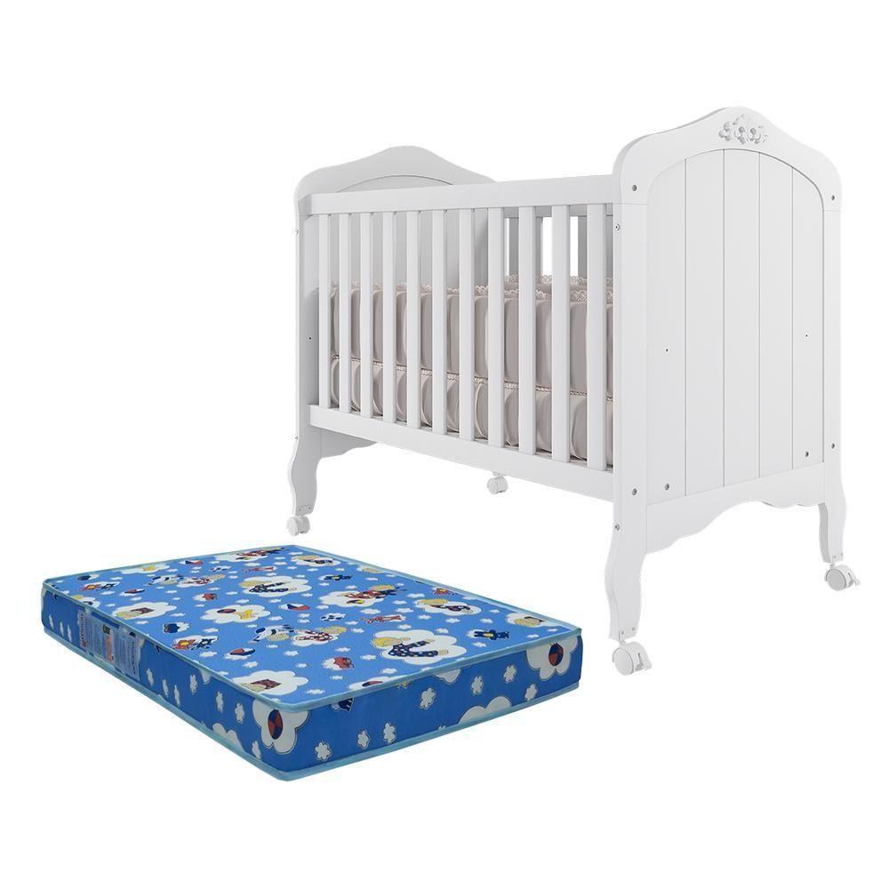 Berço Mini Cama Harmonia Branco Com Colchão Physical - Permóbili Baby Branco - 1