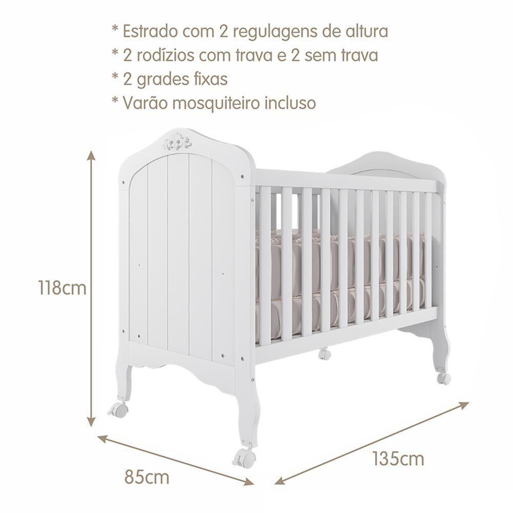 Berço Mini Cama Harmonia Branco Com Colchão Physical - Permóbili Baby Branco - 5