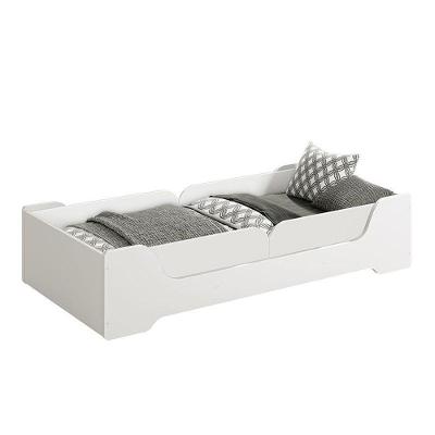 Cama Evolutiva Zaki Branco Fosco Com 2 Kits Proteção Lateral Lisa E Colchão D33 - Reller Móveis Branco Fosco