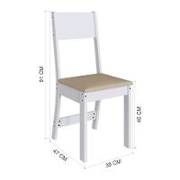 Mesa De Jantar Karla 108x68 Com Tampo Em Mdp E 4 Cadeiras Branco-bege - Indekés Branco-bege - 4
