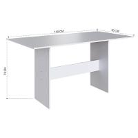Mesa De Jantar Karla 150x76 Com Tampo Em Mdp E 6 Cadeiras Branco-bege - Indekés Branco-bege - 3