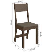Mesa De Jantar Karla 108x68 Com Tampo Em Mdp E 4 Cadeiras Noce-cacau - Indekés Noce-cacau - 4