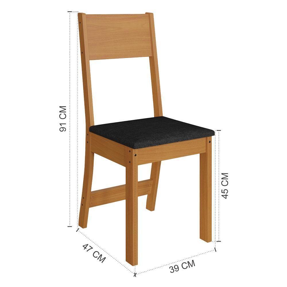 Mesa De Jantar Karla 150x76 Com Tampo Em Mdp E 6 Cadeiras Freijó-off White-preto - Indekés Freijó-off White-preto - 4