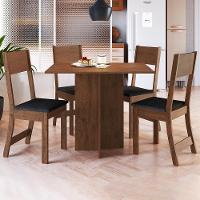 Mesa De Jantar Talita 91,8x68 Com Tampo Em Mdp E 4 Cadeiras Noce-preto - Indekés Noce-preto - 2