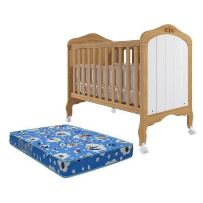 Berço Mini Cama Harmonia Nature-branco Com Colchão Physical - Permóbili Baby Nature-branco