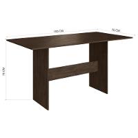 Mesa De Jantar Karla 150x76 Com Tampo Em Mdp E 6 Cadeiras Noce-cacau - Indekés Noce-cacau - 3