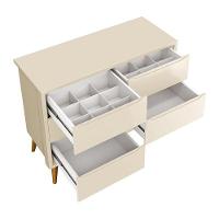 Dormitório Theo 2 Portas, Cômoda 6 Gavetas, Berço Areia Fosco Com Pés Amadeirado E Colchão - Reller Móveis Areia Fosco