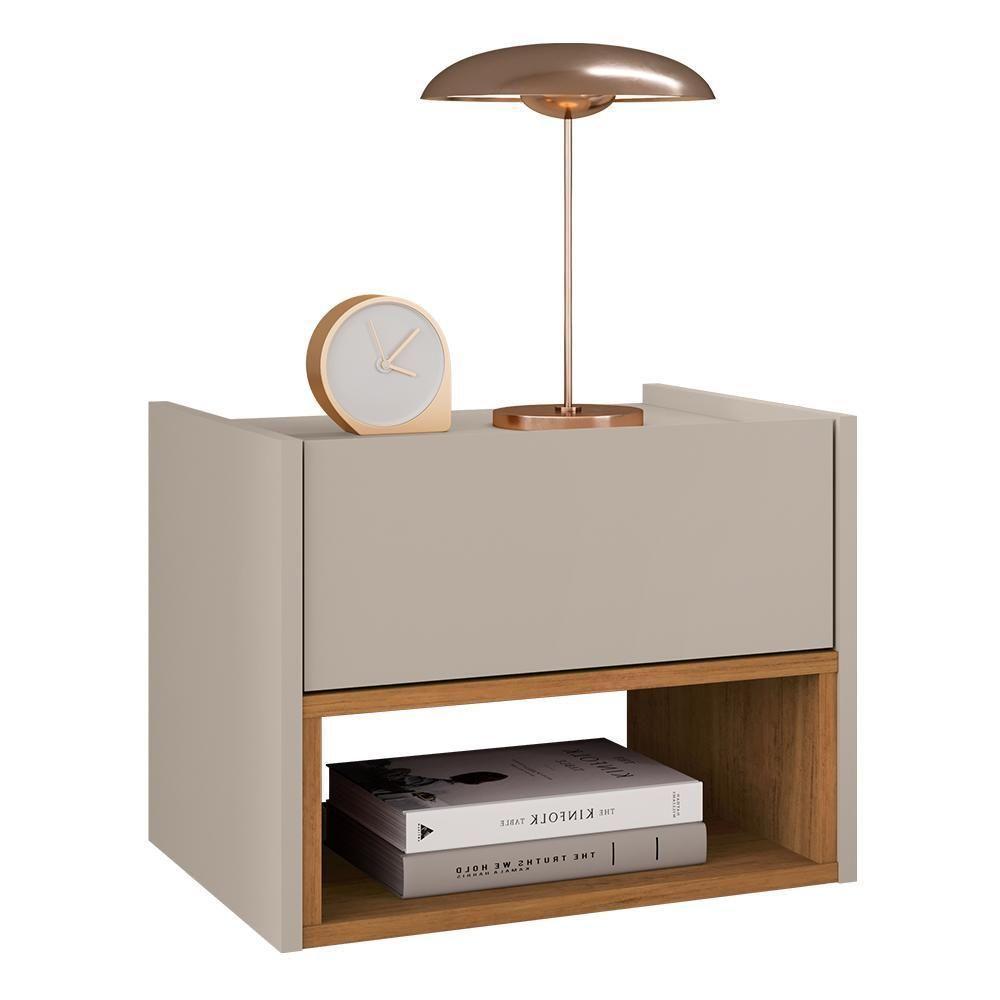 Cabeceira Florença Para Cama De Casal E Queen Com 2 Mesas De Apoio Cedro-off White - Casa D Cedro-off White - 4