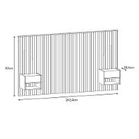 Cabeceira Florença Para Cama De Casal E Queen Com 2 Mesas De Apoio Cedro-off White - Casa D Cedro-off White - 6