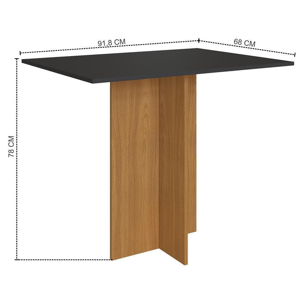 Mesa De Jantar Talita 91,8x68 Com Tampo Em Mdp E 4 Cadeiras Freijó-chumbo-preto - Indekés Freijó-chumbo - 3