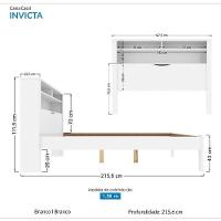 Cama Casal Invicta Com Baú Branco - Pr Móveis Branco - 4