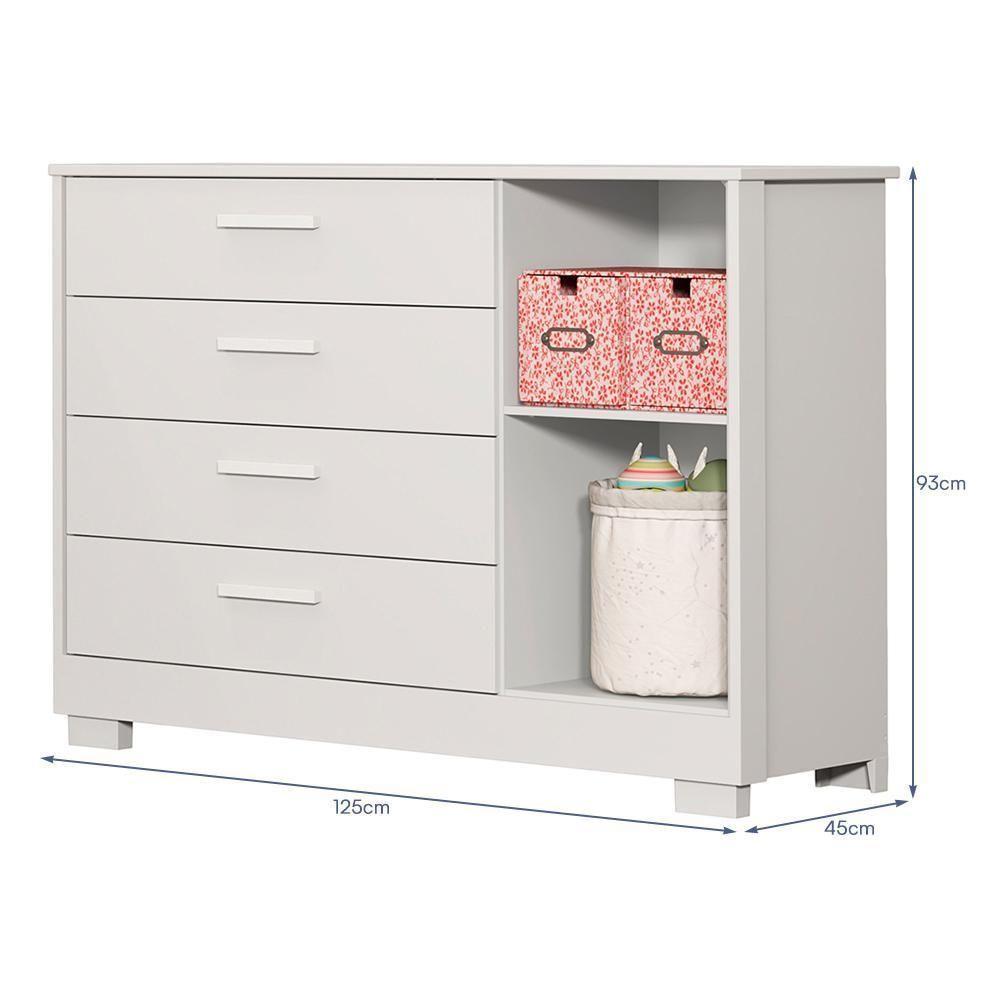 Dormitório Infantil Zaki Guarda Roupa, Cômoda E Berço Mini Cama Danny Branco Fosco - Reller Móveis Branco Fosco - 4