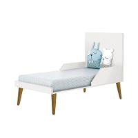 Dormitório Theo 2 Portas, Cômoda 6 Gavetas, Berço Branco Fosco Com Pés Amadeirado E Colchão - Reller Móveis Branco Fosco - 6