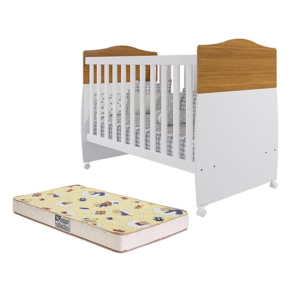 Berço Mini Cama Conforto Nature-branco Com Colchão Supreme - Permóbili Baby Nature-branco - 1