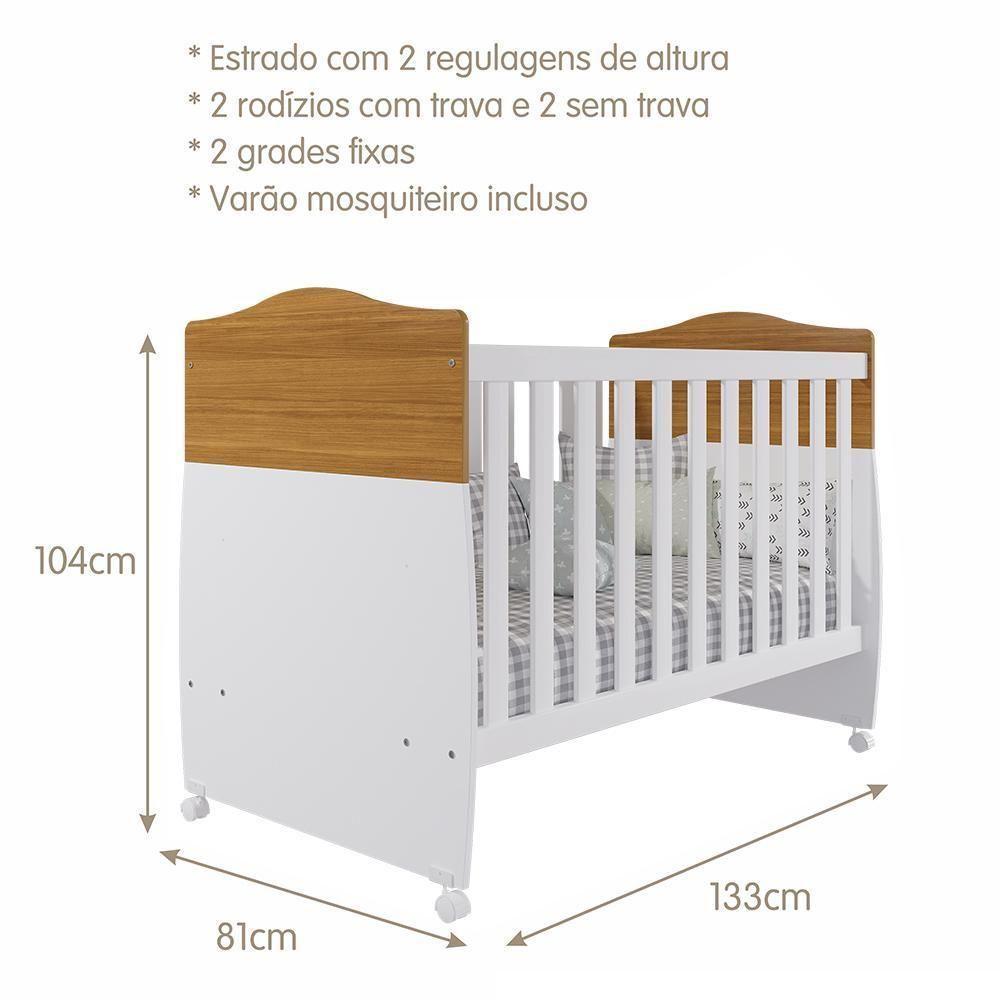 Berço Mini Cama Conforto Nature-branco Com Colchão Supreme - Permóbili Baby Nature-branco - 5