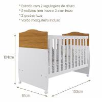 Berço Mini Cama Conforto Nature-branco Com Colchão Supreme - Permóbili Baby Nature-branco - 5