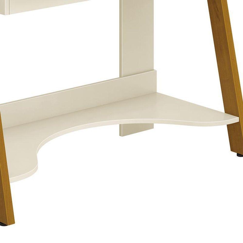 Estante Escrivaninha Simba Areia Fosco Com Pés Amadeirado - Reller Móveis Areia Fosco - 6