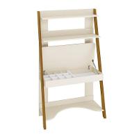 Estante Escrivaninha Simba Areia Fosco Com Pés Amadeirado - Reller Móveis Areia Fosco - 3